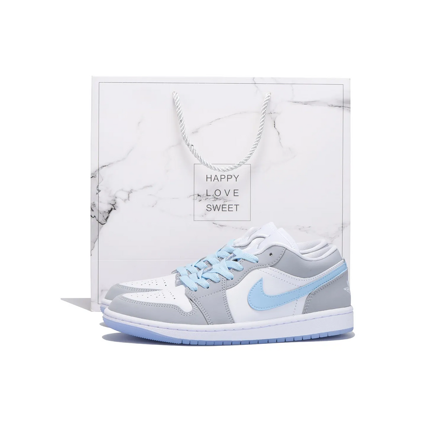 Custom Air Jordan 1 Grey Blue Low