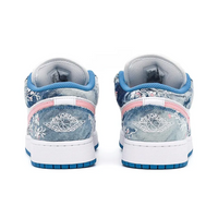 Custom Air Jordan 1 Blue Denim Fabric Pink Floral Print Low