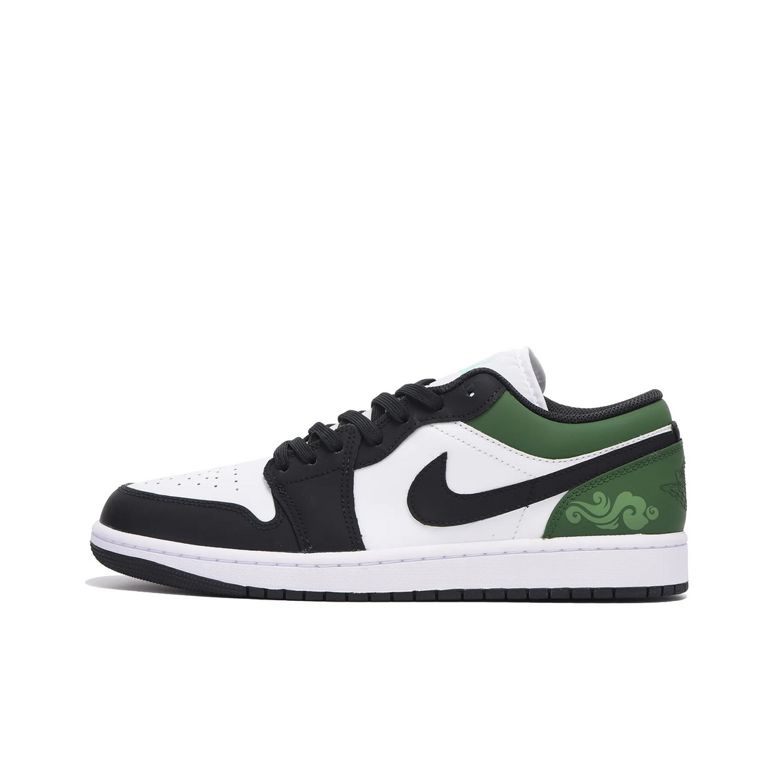 Custom Air Jordan 1 Black Green Low