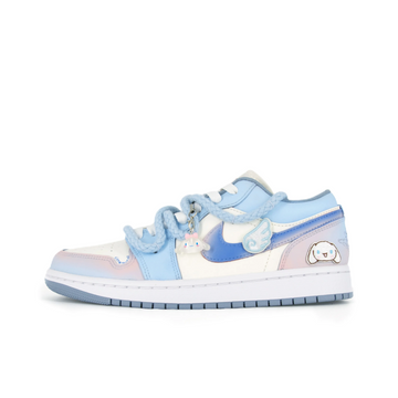 Custom Air Jordan 1 Pink Blue Gradient Cinnamon Dog Low