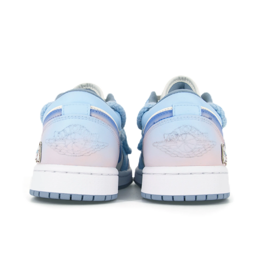 Custom Air Jordan 1 Pink Blue Gradient Cinnamon Dog Low