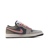 Custom Air Jordan 1 Grey Brown Pink Snake Scales Low