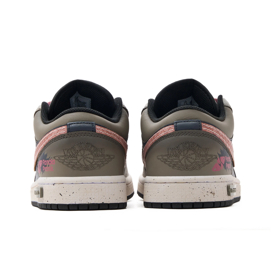 Custom Air Jordan 1 Grey Brown Pink Snake Scales Low