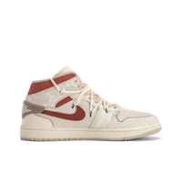 Custom Air Jordan 1 Light Khaki Red Christmas Theme