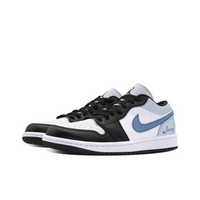 Custom Air Jordan 1 Black White Blue Low