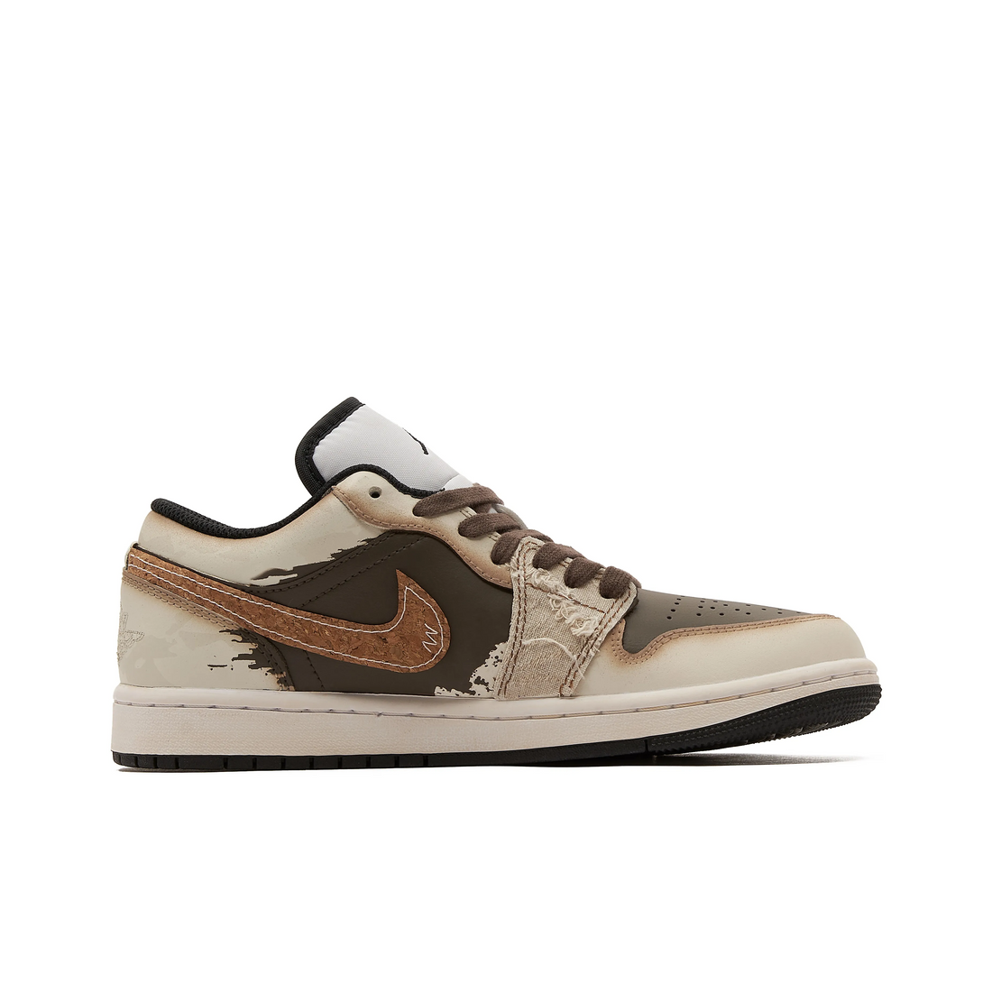 Custom Air Jordan 1 Brown Khaki Graffiti Low