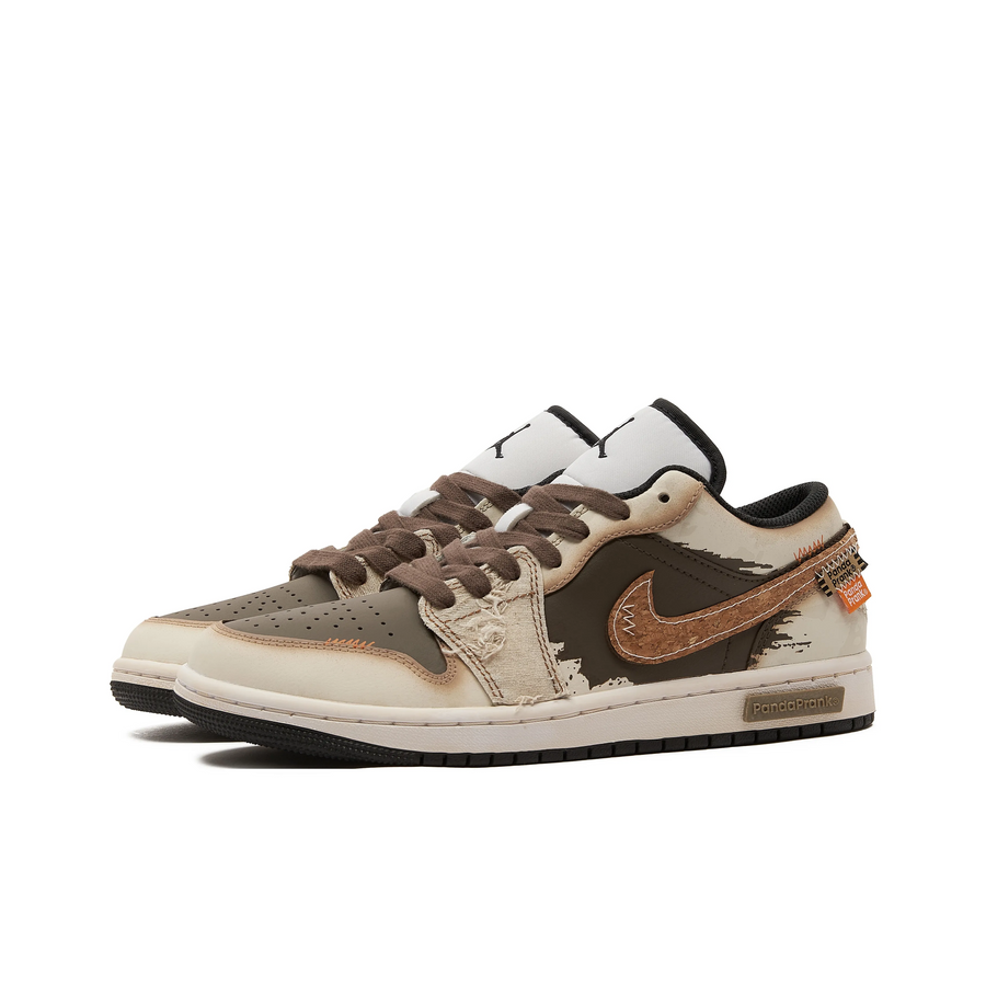 Custom Air Jordan 1 Brown Khaki Graffiti Low