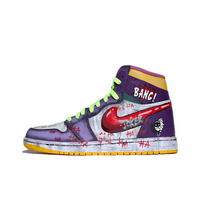 Custom Air Jordan 1 Purple Red Joker Theme Graffiti