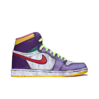 Custom Air Jordan 1 Purple Red Joker Theme Graffiti