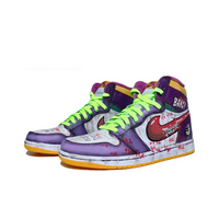 Custom Air Jordan 1 Purple Red Joker Theme Graffiti