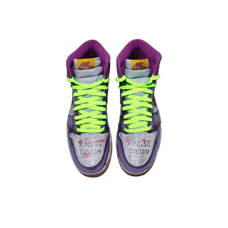 Custom Air Jordan 1 Purple Red Joker Theme Graffiti