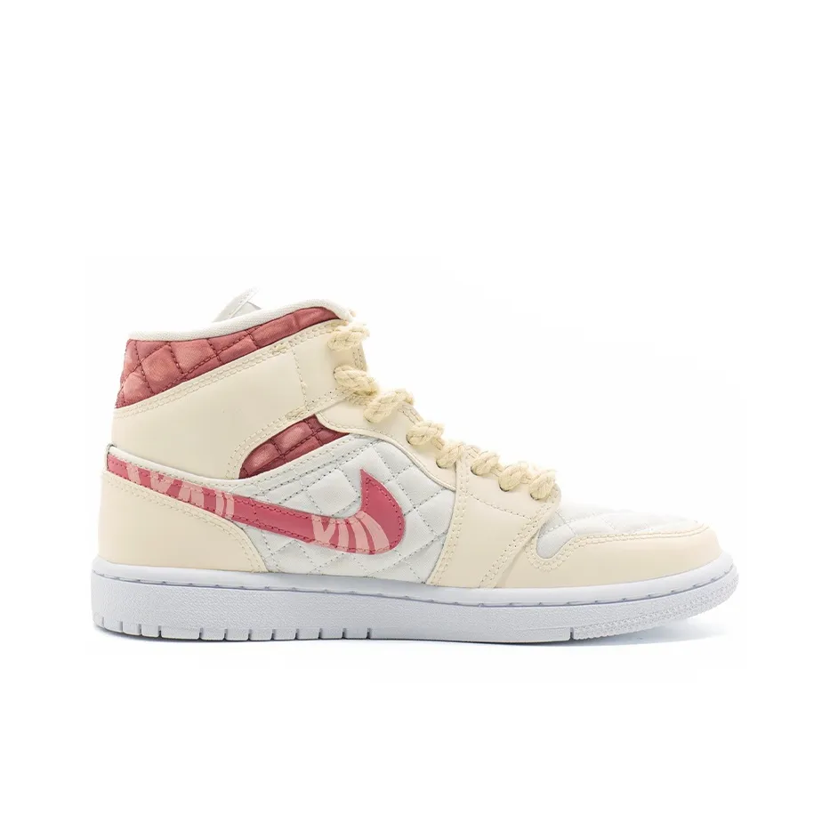 Custom Air Jordan 1 Beige Red Sutures