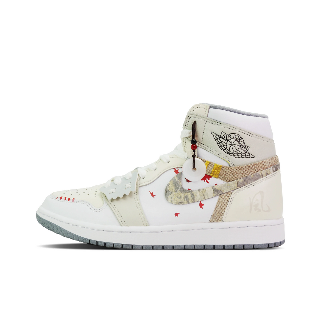 Custom Air Jordan 1 Light Beige Red