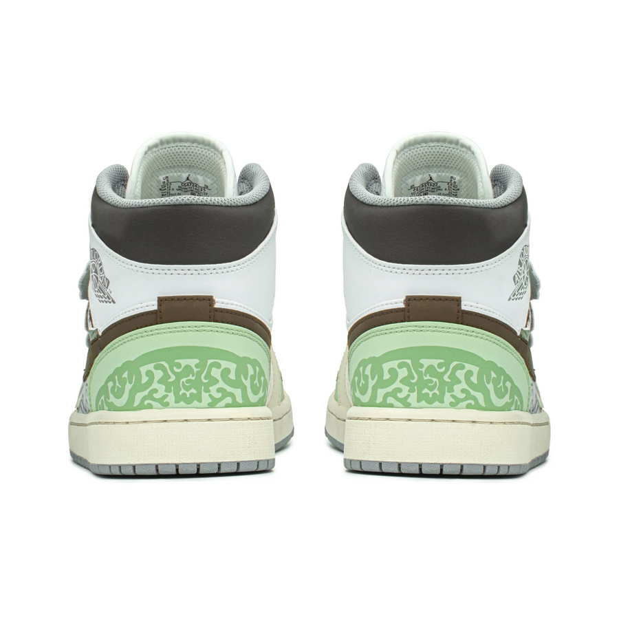 Custom Air Jordan 1 Green Khaki Grass And Bunny