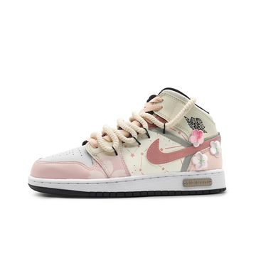 Custom Air Jordan 1 Pink Beige With Peach Blossom