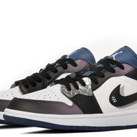 Custom Air Jordan 1 Black Purple Gradient White Low