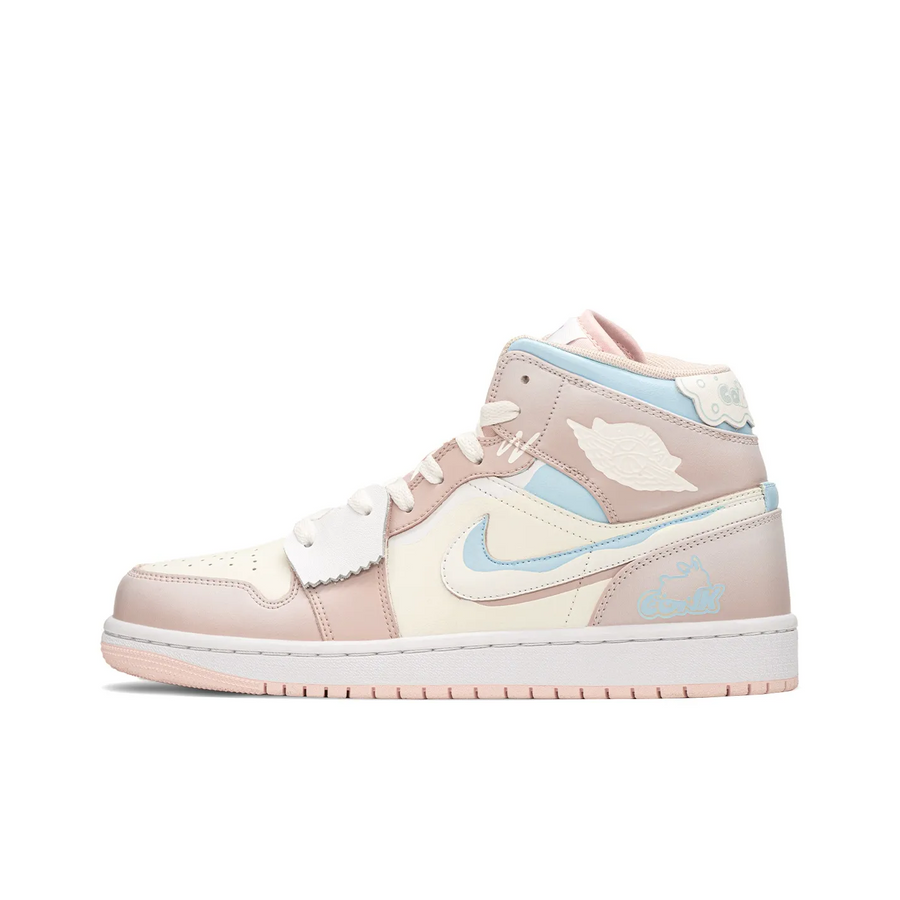 Custom Air Jordan 1 Pink Light Beige Blue