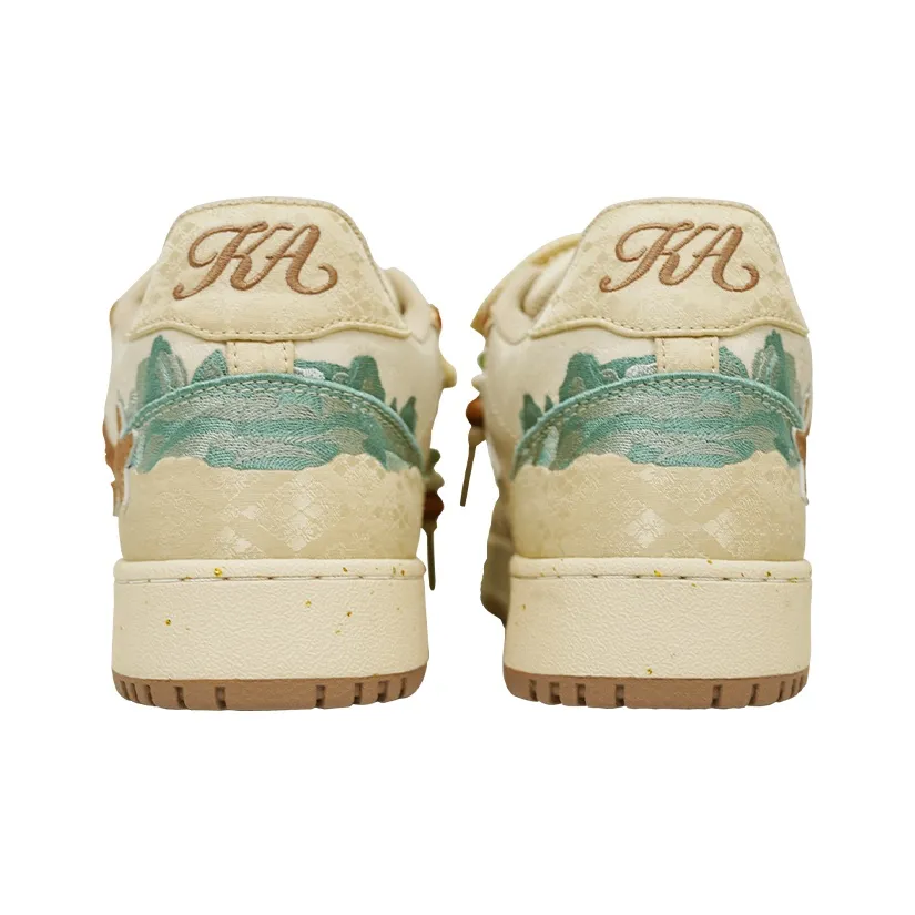 Custom Sneaker Beige Green Khaki Stars