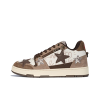 Custom Sneaker Dark And Light Brown Stars