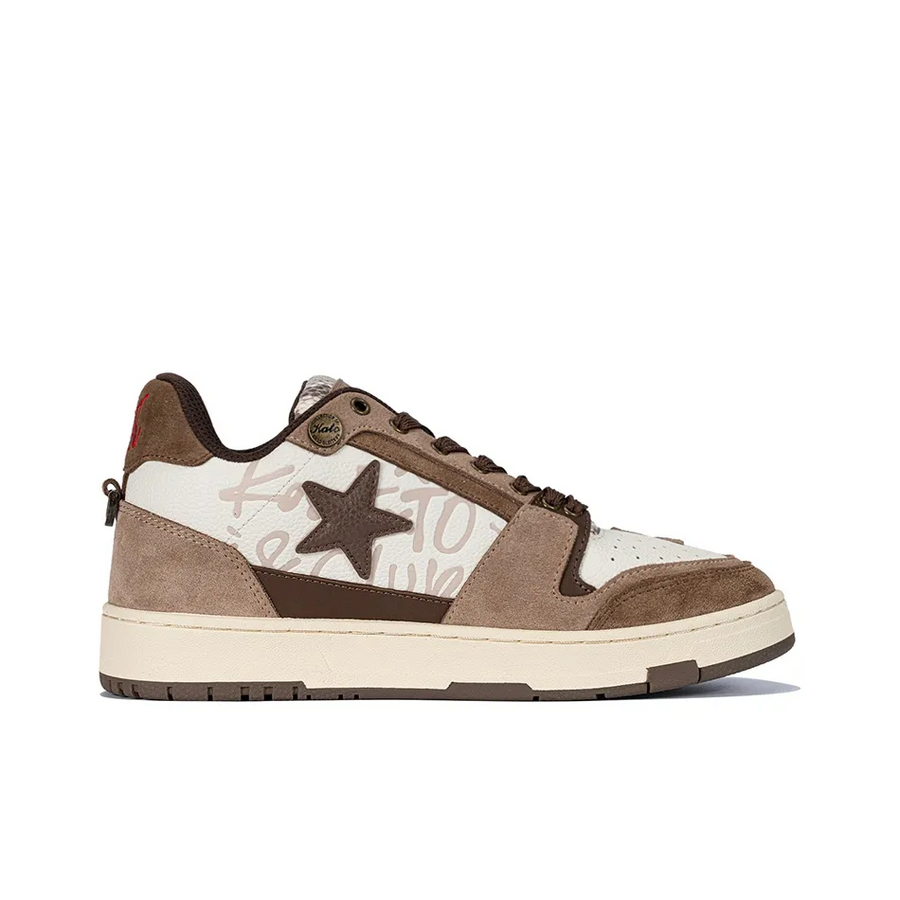 Custom Sneaker Dark And Light Brown Stars