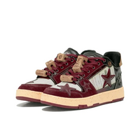 Custom Sneaker Wine Red Black Stars