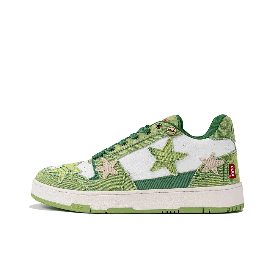 Custom Sneaker Green White Stars