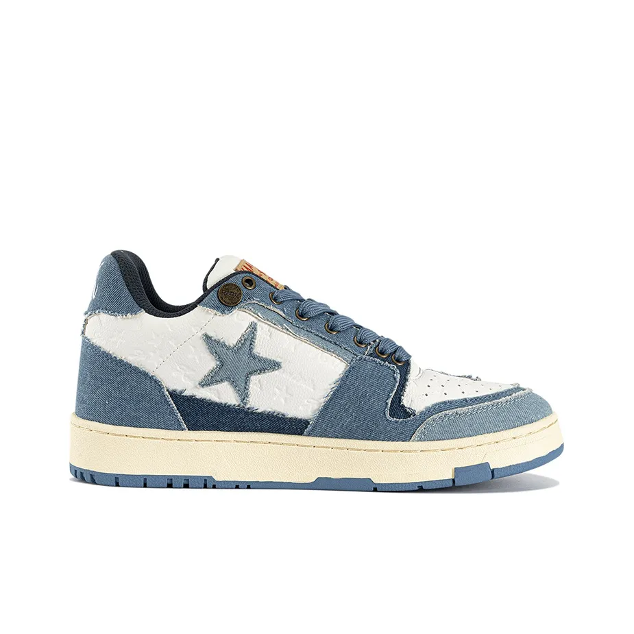 Custom Sneaker Blue Denim Fabric Stars