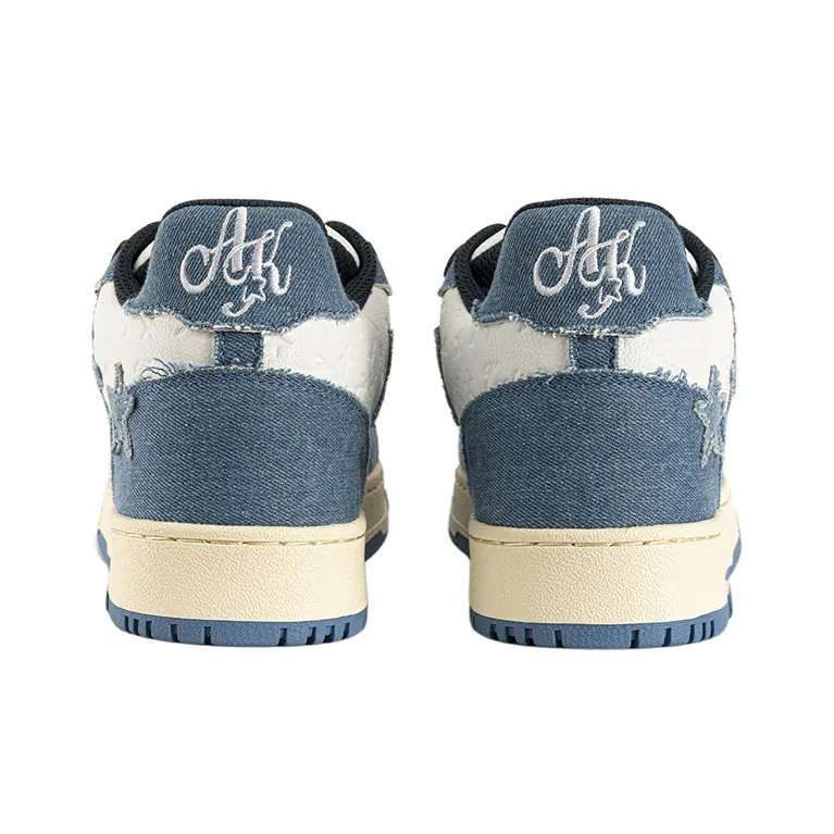 Custom Sneaker Blue Denim Fabric Stars