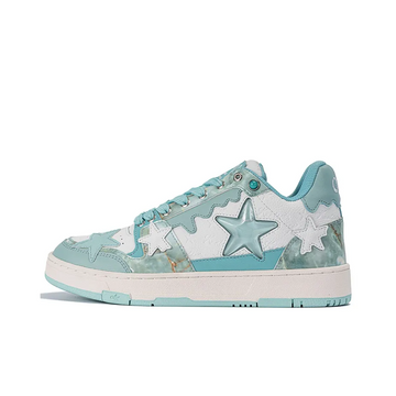 Custom Sneaker Stars Cyan-blue White