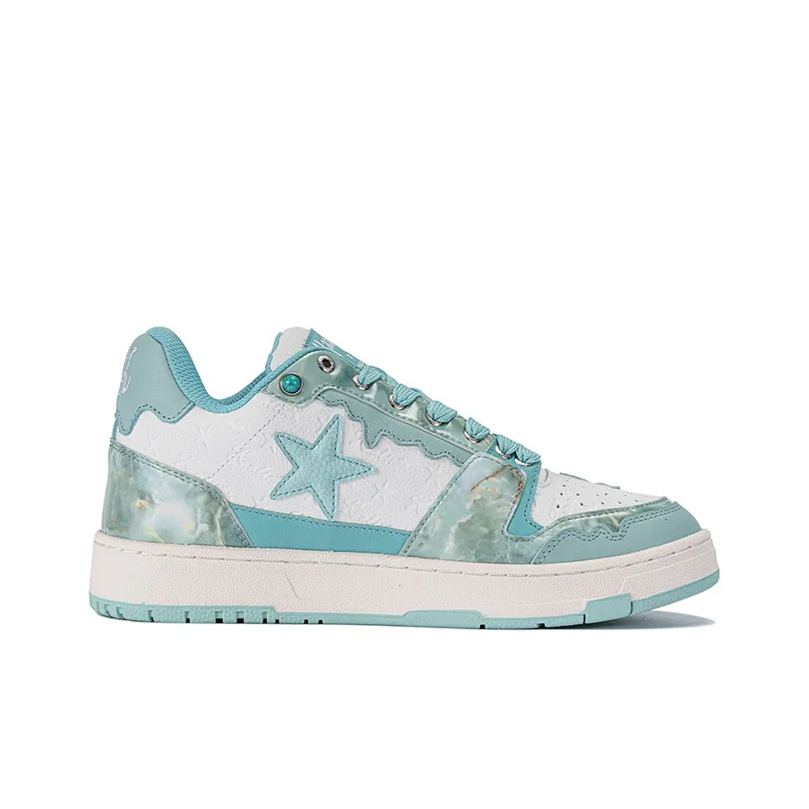 Custom Sneaker Stars Cyan-blue White