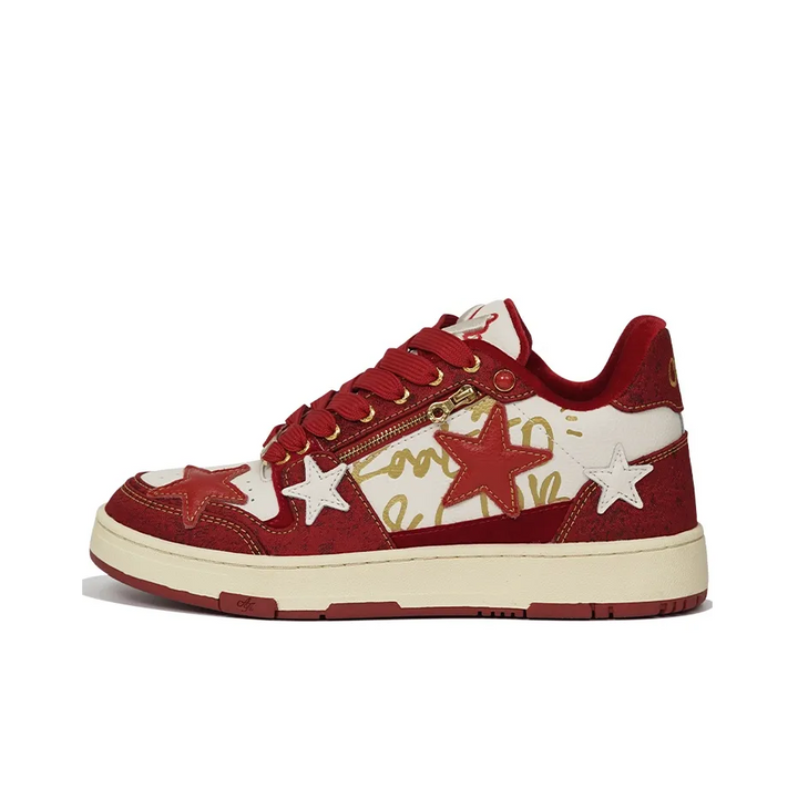 Custom Sneaker Red white Stars