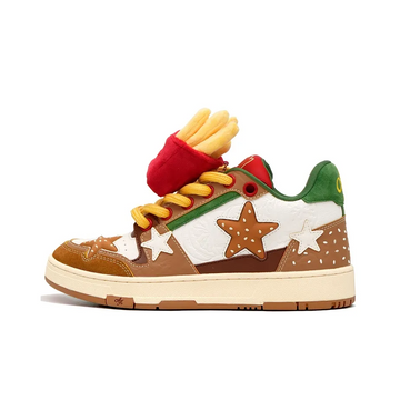 Custom Sneaker Orange Stars Hamburger French Fries