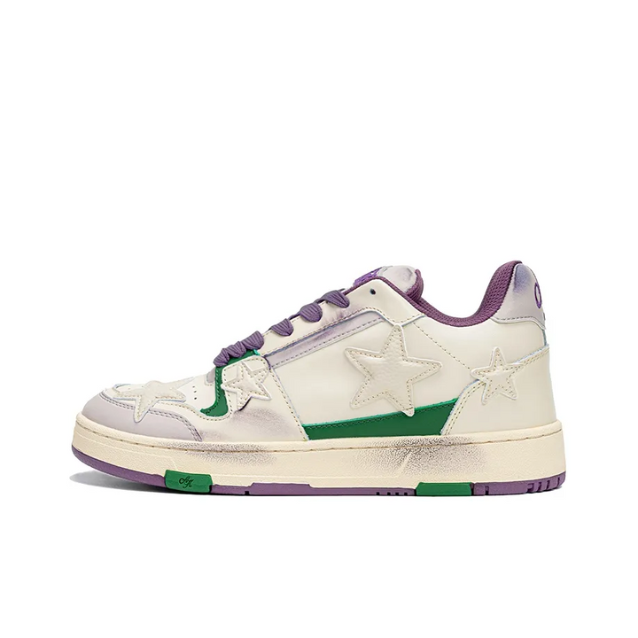 Custom Sneaker Stars Off White Purple Green