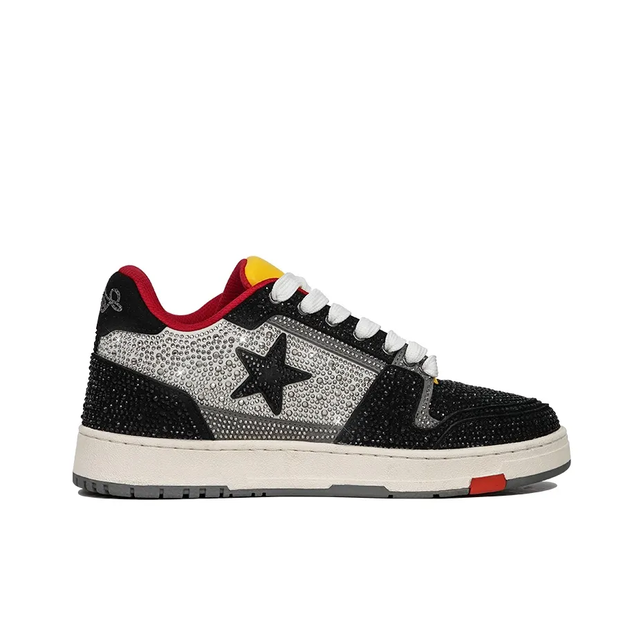 Custom Sneaker Black White Stars Diamond Stickers Full Body