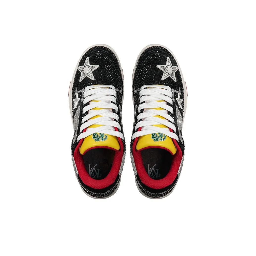 Custom Sneaker Black White Stars Diamond Stickers Full Body