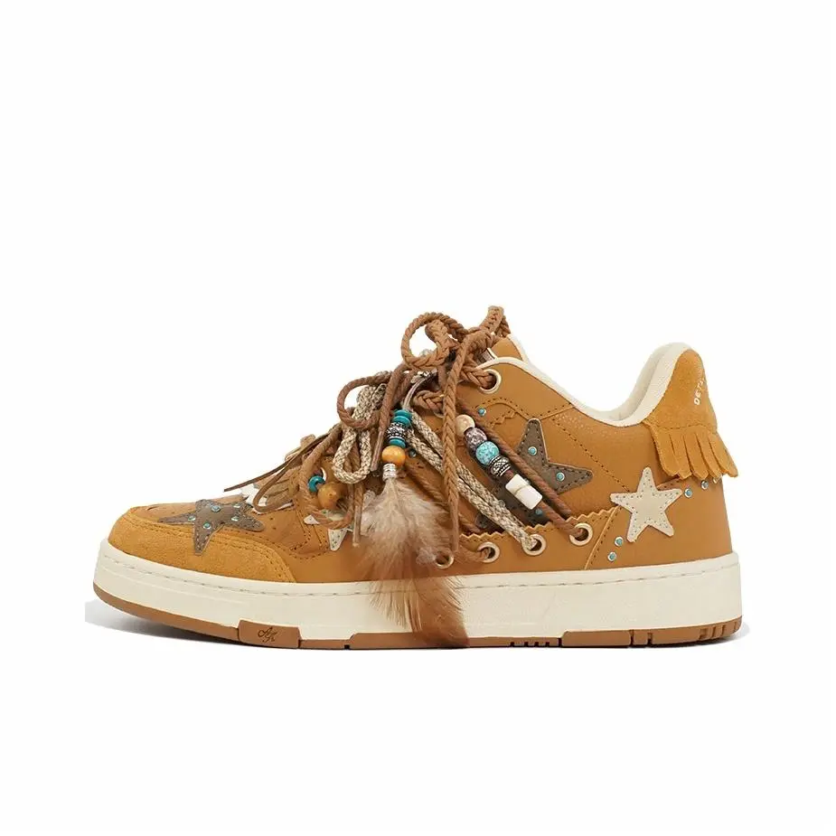 Custom Sneaker Stars Khaki Tribal Style