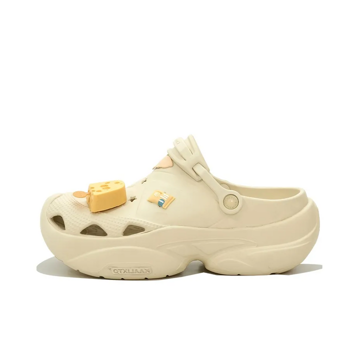 Custom Crocs Beige Yellow Cheese