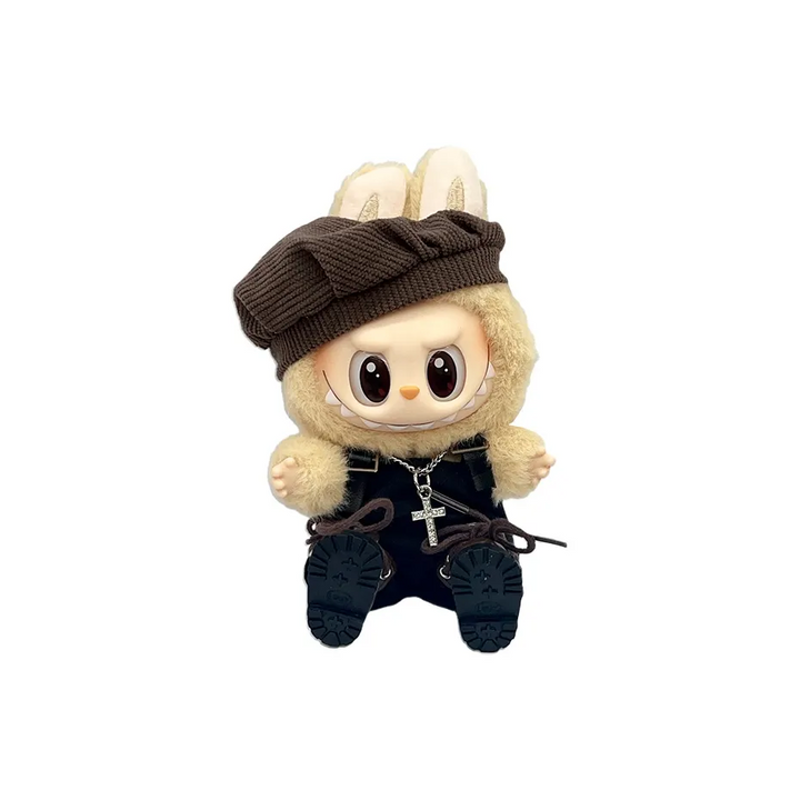 Pop Mart Blind Box Custom Brown Beret Black Overalls