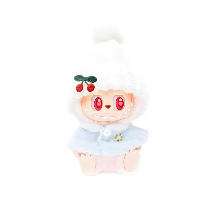 Pop Mart Blind Box Custom White Hat Light Blue Plush Clothes