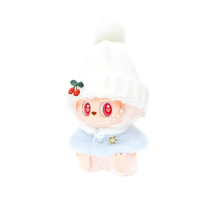 Pop Mart Blind Box Custom White Hat Light Blue Plush Clothes