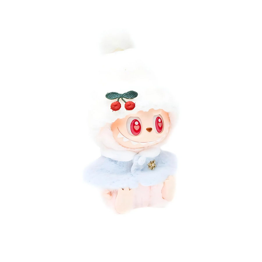 Pop Mart Blind Box Custom White Hat Light Blue Plush Clothes