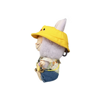 Pop Mart Blind Box Custom Yellow Duck Hat Beige Clothes Blue Overalls