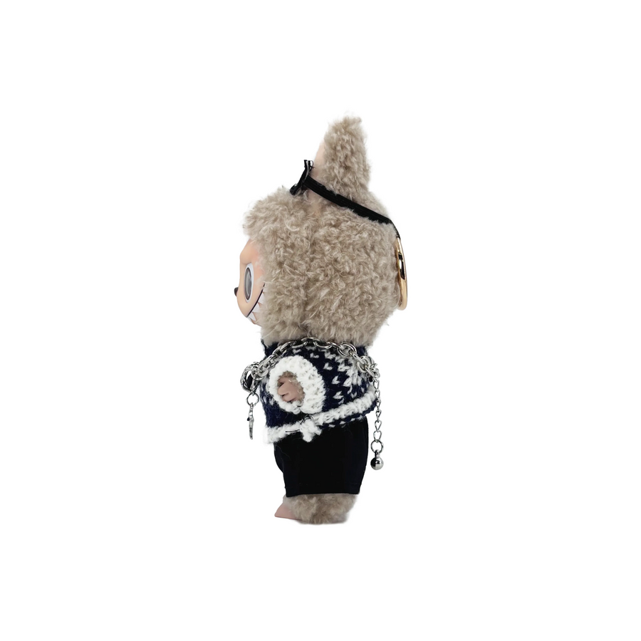 Pop Mart Blind Box Custom Black White Knitted Suit