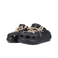 Custom Crocs Black With Khaki Thread Winding