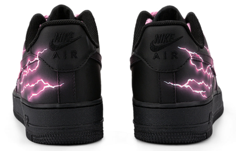 Custom Air Force 1 Pink Black Gradient Thunder Lightning