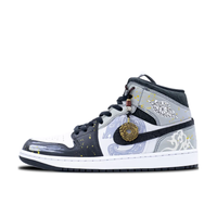 Navy Blue Gray Dragon Style Custom Air Jordan 1