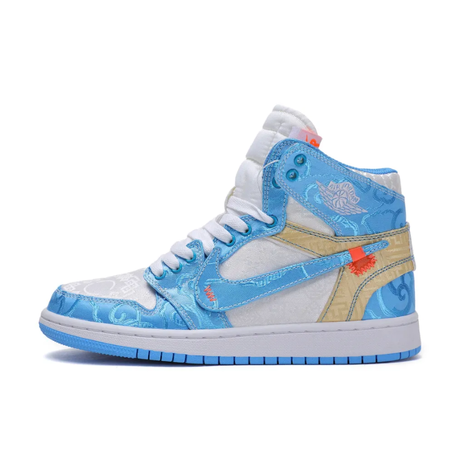 Blue White Silk Custom Air Jordan 1