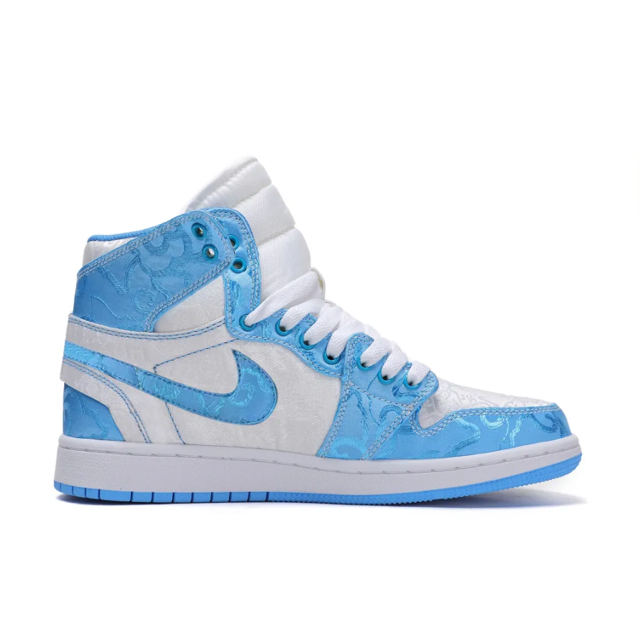 Blue White Silk Custom Air Jordan 1