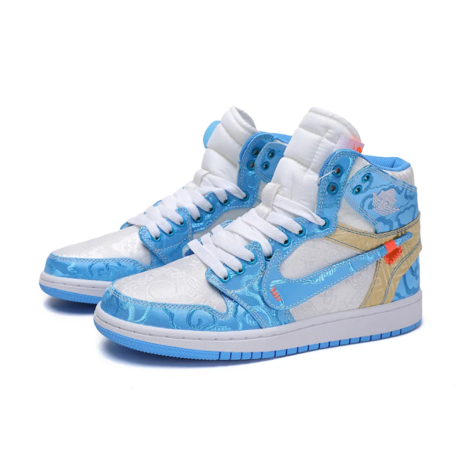 Blue White Silk Custom Air Jordan 1