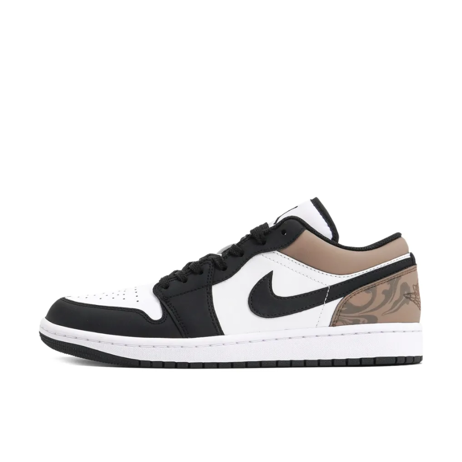 Mocha Black White Printing Custom Air Jordan 1 Low